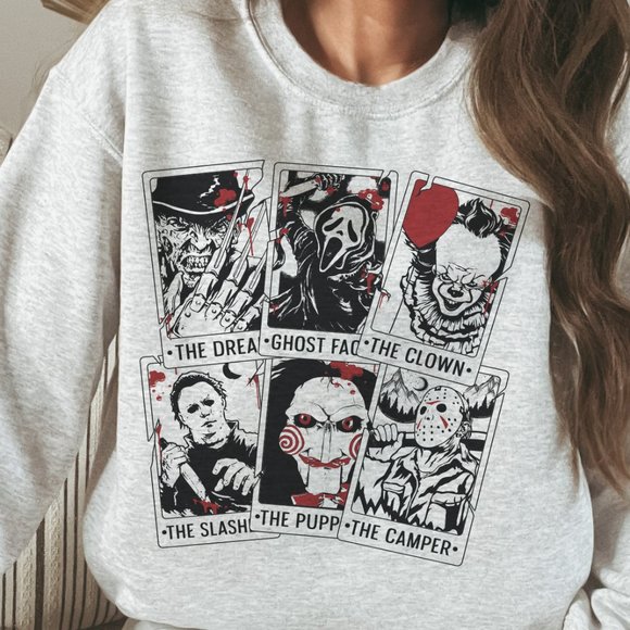 Desert Bloom Darlin Sweaters - Red Fright Night Tarot Cards Ash Sweatshirt